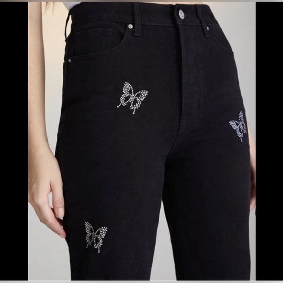Pacsun High Rise Slim Fit Butterfly Black Jeans Size 26 - Picture 3 of 11